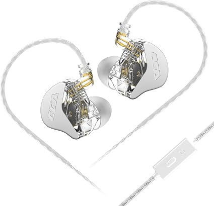 CCA CRA in Ear Monitor, Ultra-Thin Diaphragm Dynamic Driver IEM Earphones, Clear Sound & Deep Bass in Ear Headphones, Wired Gaming Earbuds with 2 Pin Detachable Cable for Singer Musicians Drummers