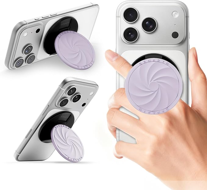 ORNARTO Vortuxe for MagSafe Phone Grip with Kickstand, Soft Liquid Silicone Finger Loop Grip, Phone Ring Holder for Back of Phone, Premium Build & Comfy Touch, Purple