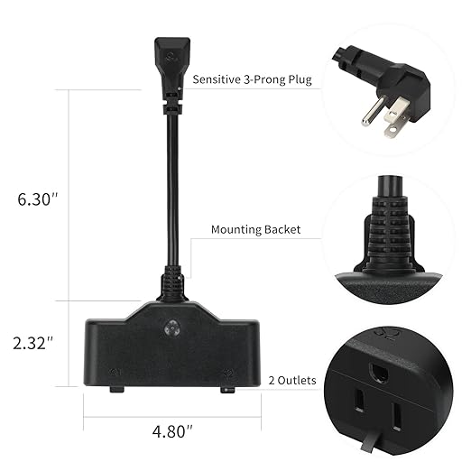 2pcs Dual Smart Plug Bundle with 2pcs Outdoor Smart Plug