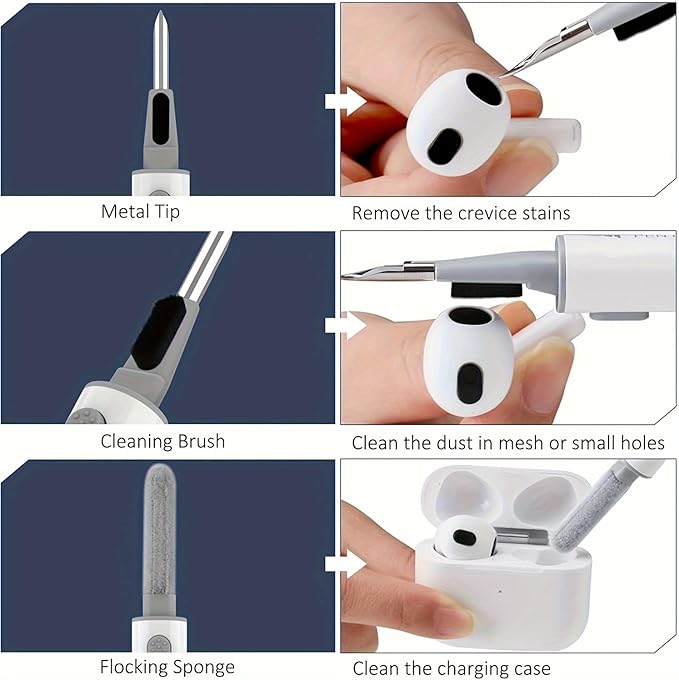 Cute Blue Elephant Plush Case for AirPods Pro 2 with Cleaner Pen, Protective Cover for Apple AirPods Pro 2nd Generation, Gift for Women
