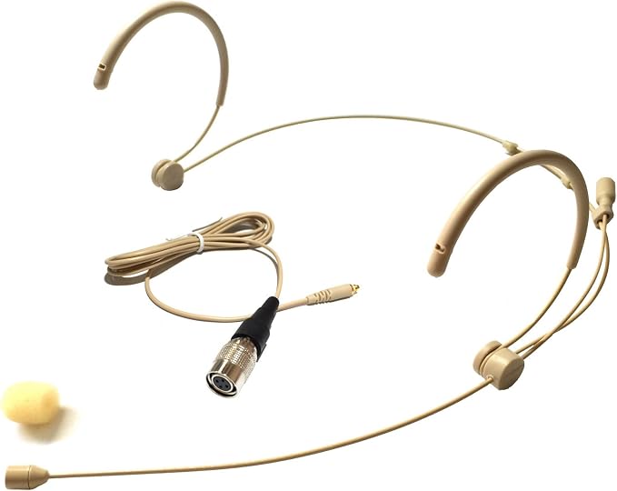 MicroDot YPA 4016 Headset Headworn Microphone for Audio Technica Wireless System - Detachable Cable with 4 Pin Hirose Type Connector - Omidirectional Mic