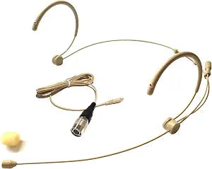 MicroDot YPA 4016 Headset Headworn Microphone for Audio Technica Wireless System - Detachable Cable with 4 Pin Hirose Type Connector - Omidirectional Mic