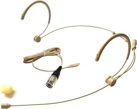 MicroDot YPA 4016 Headset Headworn Microphone for Audio Technica Wireless System - Detachable Cable with 4 Pin Hirose Type Connector - Omidirectional Mic