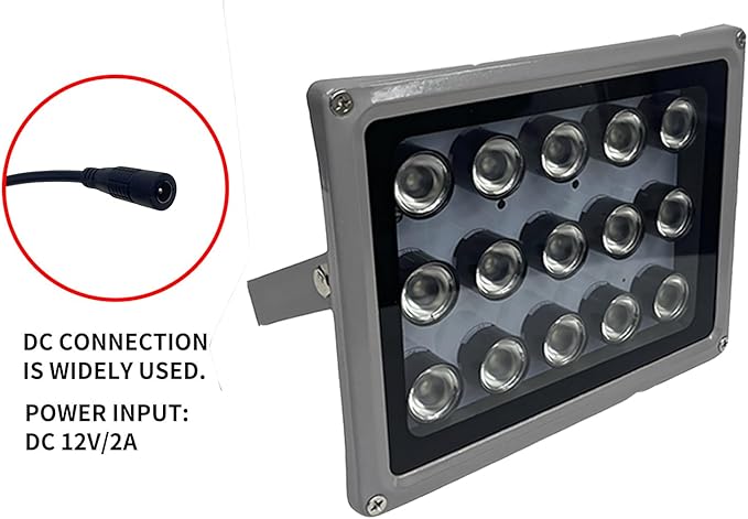 IR Illuminator for CCTV Security Cameras,12V ir Light 20 LED Infrared Illuminator Lights, Rainproof, Automatic Switch at Night (20-lamp IR Illuminator)