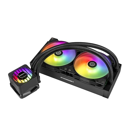 ENERMAX LIQMAXFLO 240mm A-RGB AIO CPU Liquid Cooler - High Performance Pump up to 3000RPM, 38mm Thick Radiator, 60mm VRM Fan, Pressure-Optimized Silent 120mm FDB PWM Fan, Intel LGA1700/AMD AM5 Ready