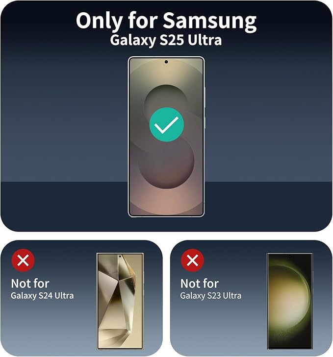 3*Screen Protector and 3*Camera Lens Protector for Samsung Galaxy S25 Ultra with a Installation Alignment Aid, Double Shatterproof HD Tempered Glass Film, [9H Hardness][Anti-Shatter][Anti-Scratch]