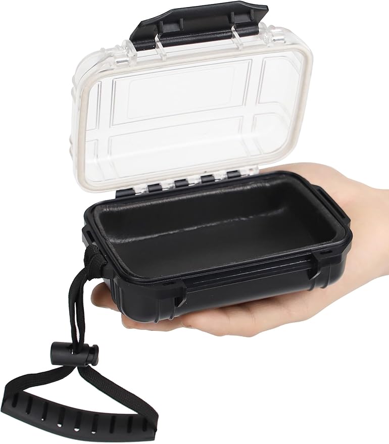 Avlcoaky Small Waterproof Box Small Waterproof Case Watertight Container Mini Dry Box Waterproof Case Watertight Key Pouch Holder for Snorkeling Kayaking Boating