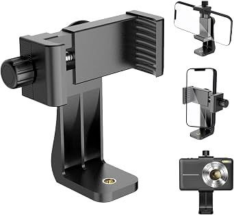 Cell Phone Tripod Mount Holder, Smartphone Tripod Cell Phone Holder Mount Adapter Clip, Digtal Camera Bracket Selfie Lens Monopod Adjustable Ring Light for Camcorder,Compatible for Most Cellphones