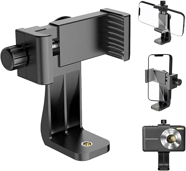 Cell Phone Tripod Mount Holder, Smartphone Tripod Cell Phone Holder Mount Adapter Clip, Digtal Camera Bracket Selfie Lens Monopod Adjustable Ring Light for Camcorder,Compatible for Most Cellphones