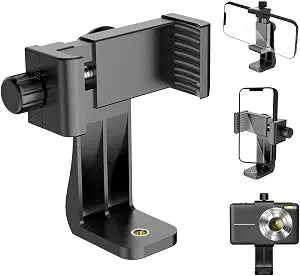 Cell Phone Tripod Mount Holder, Smartphone Tripod Cell Phone Holder Mount Adapter Clip, Digtal Camera Bracket Selfie Lens Monopod Adjustable Ring Light for Camcorder,Compatible for Most Cellphones