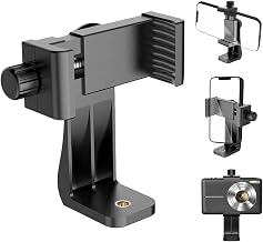 Cell Phone Tripod Mount Holder, Smartphone Tripod Cell Phone Holder Mount Adapter Clip, Digtal Camera Bracket Selfie Lens Monopod Adjustable Ring Light for Camcorder,Compatible for Most Cellphones - Image 1