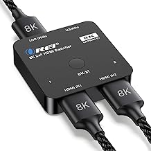 OREI 8K 2-Port HDMI 2.1 Switch, 8K@60Hz, 4K@120Hz, Auto and Manual Switch - Image 1