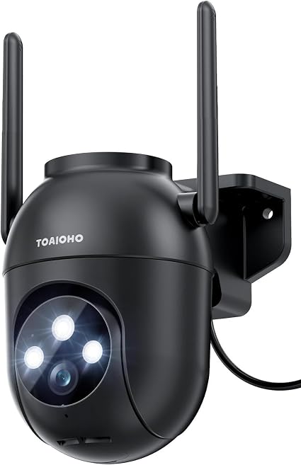 3MP Security Camera Outdoor Wired: Camera for Home Security Outdoor 2.4G/5G WiFi Homekit Dome Surveillance Video Cam Outside 360° PTZ Auto Tracking Color Night Vision 24/7 Recording Motion Detection