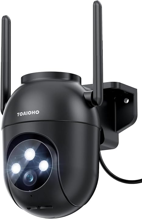 3MP Security Camera Outdoor Wired: Camera for Home Security Outdoor 2.4G/5G WiFi Homekit Dome Surveillance Video Cam Outside 360° PTZ Auto Tracking Color Night Vision 24/7 Recording Motion Detection