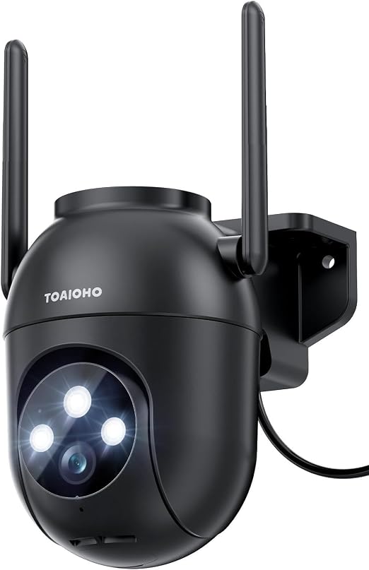 3MP Security Camera Outdoor Wired: Camera for Home Security Outdoor 2.4G/5G WiFi Homekit Dome Surveillance Video Cam Outside 360° PTZ Auto Tracking Color Night Vision 24/7 Recording Motion Detection
