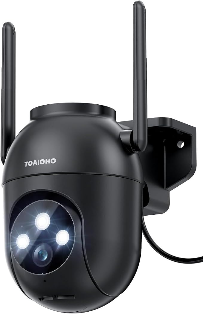3MP Security Camera Outdoor Wired: Camera for Home Security Outdoor 2.4G/5G WiFi Homekit Dome Surveillance Video Cam Outside 360° PTZ Auto Tracking Color Night Vision 24/7 Recording Motion Detection