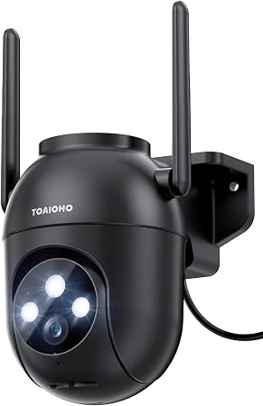 3MP Security Camera Outdoor Wired: Camera for Home Security Outdoor 2.4G/5G WiFi Homekit Dome Surveillance Video Cam Outside 360° PTZ Auto Tracking Color Night Vision 24/7 Recording Motion Detection