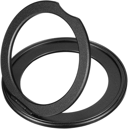 PATIKIL 2Pcs Phone Ring Holder, Metal 360 Rotation Magnetic Phone Grip Holder Stand with Adhesive Backing Smartphone Finger Grip Kickstand for Tablet Case Car Mount Accessory, Black