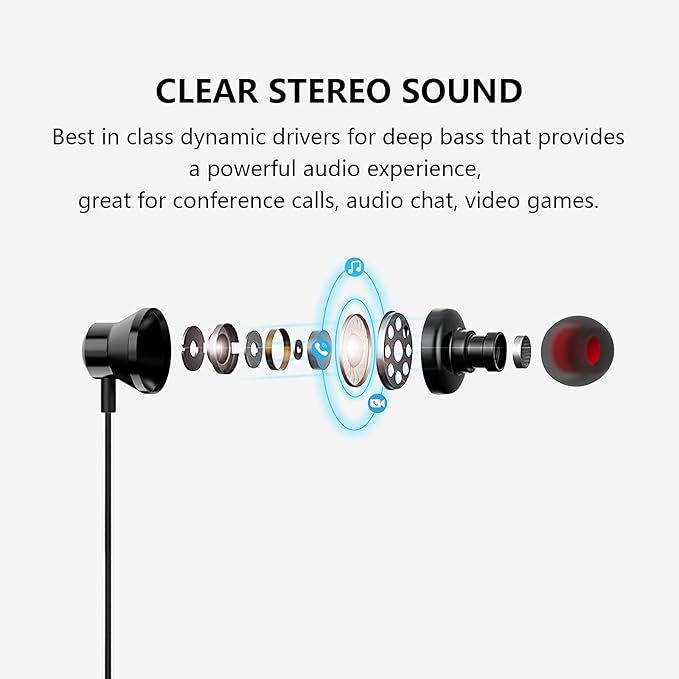 USB Headset with Microphone for PC, 8.2 FT Long Cord Computer Headphones for Laptop, Noise Cancelling Lightweight PC Earbuds with Volume Control Mute Function for Office Live Broadcast Gaming Headset