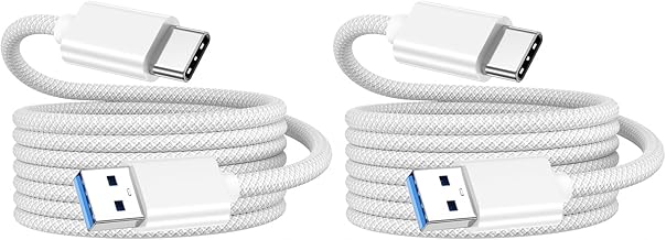 USB C Data Cable 10Gbps, 5FT-2Pack, USB 3.2 Gen2 USB A to USB C Data Transfer Cable, 65W 3.1A Fast Charging, Carplay Cord for iPhone 16/15 Pro/Pro Max, iPad, Galaxy S25-S20,Samsung T7,Voice Recorder - Image 1