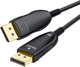 8K Fiber Optic DisplayPort Cable 2.1, 75ft Long Active DP Cable 54Gbps, 8K@60Hz, 4K@240Hz, 2K@360Hz, HDR, HDCP, DSC 1.2a, High Speed Optical Display Port Cord for Gaming/Monitor/Graphics Card/TV/PC - Image 1