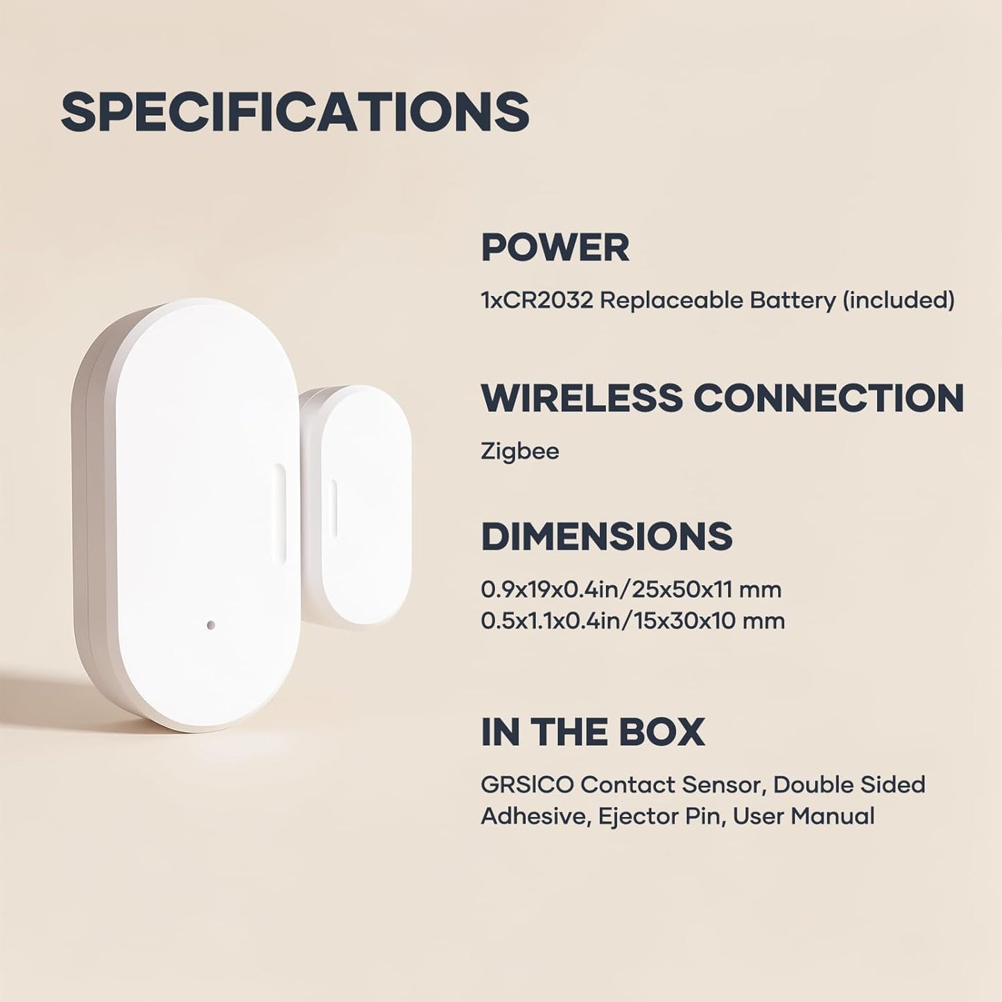 4 Pack Zigbee Door Sensor, Mini Smart Contact Sensors for Doors, Home Automation, Compatible with SmartThings, Alexa, Home Assistant, Hubitat, Aeotec and Homey (Zigbee Hub Required)