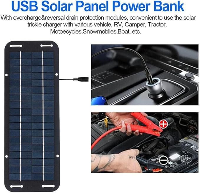 Solar Charging Panel, 60W 12V Portable Solar Panel Solar Panel Battery Charger for Caravan Car Van Boat