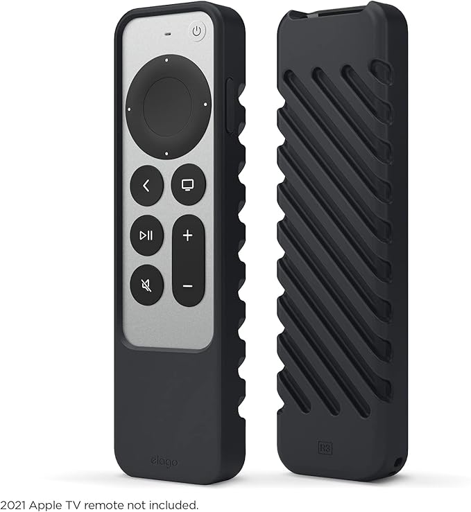 elago R3 Protective Case Compatible with 2022 Apple TV Siri Remote 3rd Generation, Compatible with 2021 Apple TV Siri Remote 2nd Gen - Lanyard, Great Grip, Shock Absorption, Drop Protection [Black]