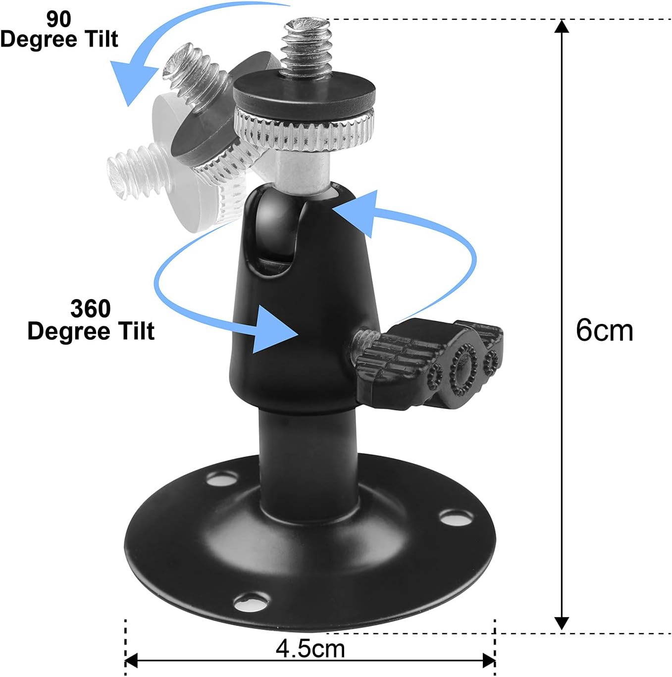 Security Camera Wall Mount Bracket 3-Pack – 360° Rotation, Indoor & Outdoor