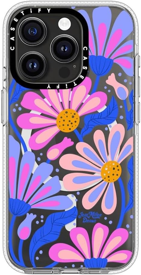 CASETiFY Clear iPhone 15 Pro Case [Not Yellowing / 6.6 ft. 3X Military Grade Drop Protection/Compatible with Magsafe] - Mystic Daisy - Clear