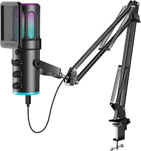 PUPGSIS Gaming Microphone for PC, USB Condenser Mic for Phone/Mac and PS4/5