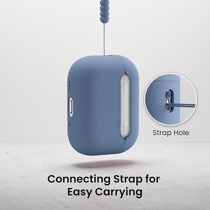 ORNARTO Compatible with AirPods Pro 3 Case 2025, Full Protective Hybrid Silicone for AirPods Pro 3rd Generation Case, Front LED Visible Skin Cover-Fresh Mint
