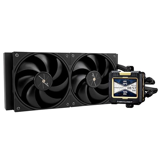 Thermalright FW240 Black CPU AIO Cooler,PC 240 Specification Water Cooler System,IPS LCD Screen with 320*240 Resolution,for AM5&Intel LGA1700/1851,High Performance Pump,Comes with 2.4-inch LCD Display