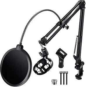 BILIONE Versatile Boom Arm Stand for Desk, Adjustable Microphone Stand Kit