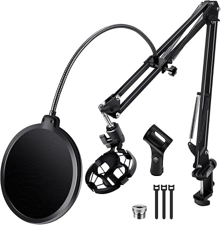 BILIONE Versatile Boom Arm Stand for Desk, Adjustable Microphone Stand Kit