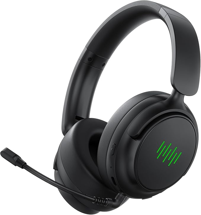 BETMI Wireless Gaming Headset for Xbox One Series X/S, 7.1 Surround Sound, 2.4GHz/Bluetooth 5.2 Headphones with Detachable AI+ENC Noise Cancelling Mic, LED Light, 40mm Drivers, Mute Button (Black)