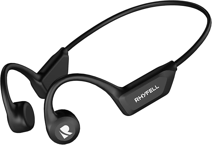 Bone Conduction Headphones, Open-Ear Sports Headphones with Mic, Bluetooth 6.0, 8H Playtime, USB-C Quick Charge, IPX5 Waterproof Sweatproof Earphones for Running, Cycling, Walking