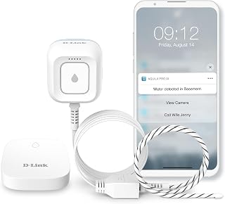 D-Link WiFi Water Leak Detector Starter Kit, with 2 Flood & Leak Sensors