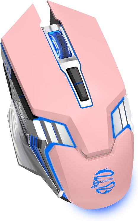 Wireless Mouse Bluetooth, Silent Rechargeable Multi-Device Mouse, BT5.0/3.0 and USB Cordless Computer Mice, RGB Light up Gaming Mice for Laptop PC Mac Macbook Air/Pro iPad Tablet Office Games -Pink - Image 5