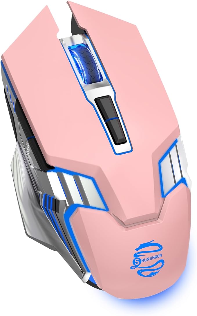 Wireless Mouse Bluetooth, Silent Rechargeable Multi-Device Mouse, BT5.0/3.0 and USB Cordless Computer Mice, RGB Light up Gaming Mice for Laptop PC Mac Macbook Air/Pro iPad Tablet Office Games -Pink - Image 8
