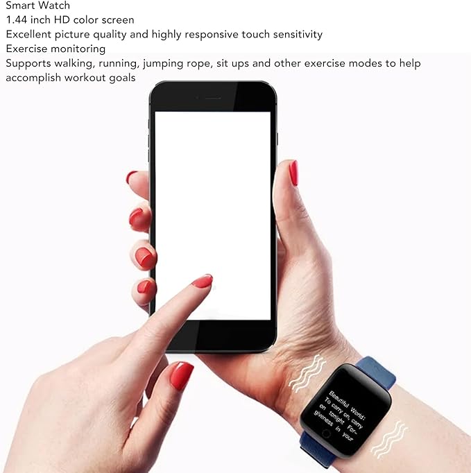 Yunseity Smart Watch, 1.44in HD Smartwatch for Men Women, Fitness Tracker with Sleep Monitoring, Multiple Sport Modes, Pedometer, Fitness Smart Bracelet for Android for iOS
