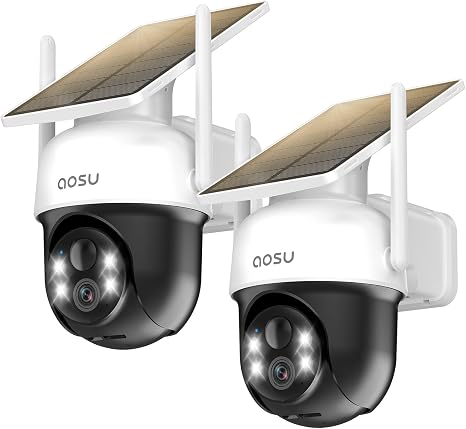 aosu Solar Camera Outdoor Wireless for Home Surveillance,Fixed Solar Panel