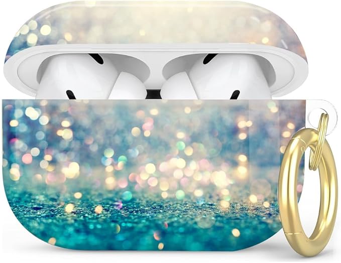 Compatible with AirPod Pro 2nd/1st Generation Case Cover with Key Chain,Full Protective Shockproof Wireless Headphone Case for Airpod Pro 2023/2022/2019(Beautiful Shiny Light)