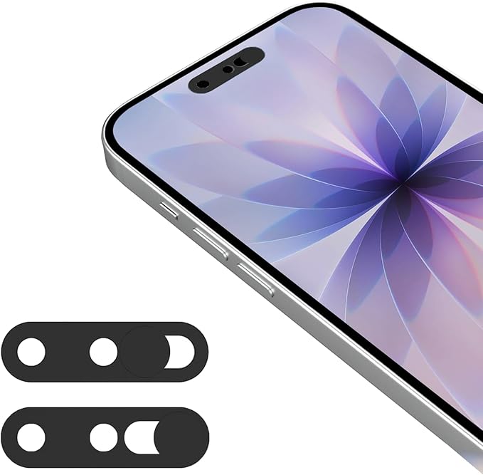 Front Camera Cover,Updated Webcam Cover Compatible for iPhone 14Pro/14 Pro Max,Protect Privacy and Security,Not Affect Face ID, 2 Pack-Black