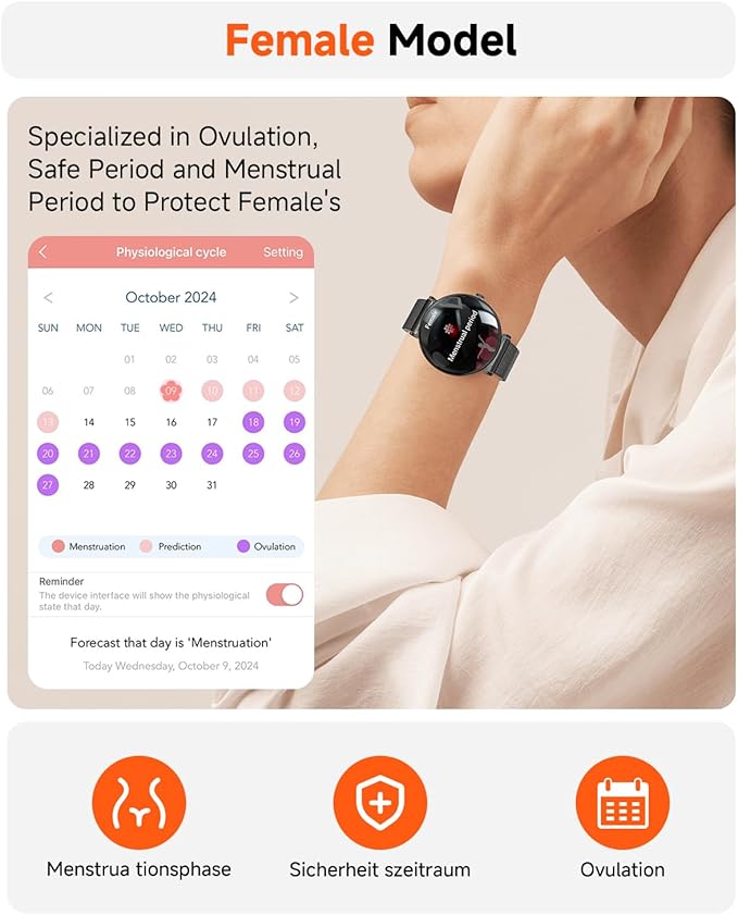 Smart Watches for Women Men[Calls/2 Bands/Metal Thin Body] for Android iPhone Samsung Compatible,1.43" Micro-Spherical AMOLED Screen,IP68 Waterproof Sports Watch (Black Steel)