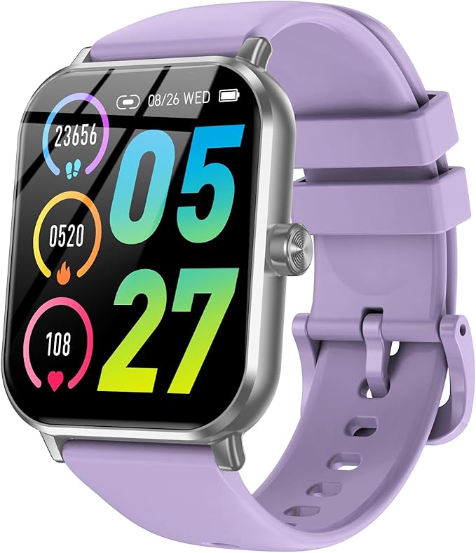 Smart Watches for Men Women, 1.83" HD Touchsreen, Bluetooth Calling, 5 ATM Water-Resistance, 130+ Sports Modes, Health, Fitness & Sleep Tracker, Timer, Pedometer, Fitness Watch for Android/iOS, Purple