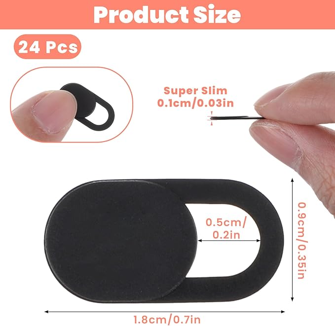 24PCS Camera Cover Slide, Ultra-Thin Phone Camera Cover Plastic Cameras Blocker Slider Webcam Covers for PC Smartphone Cell Phone Laptop Tablet Desktops to Protect Your Privacy and Security