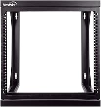 NavePoint 9U Open-Frame Server Rack for 19" IT Network Equipment & A/V Devices Free Standing or Wall Mount with 180 Degrees Gate Swing, Black - Image 1