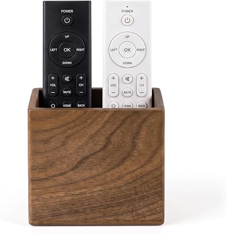 Remote Holder Hole-Free, Self-Adhesive Storage Wooden Box Small