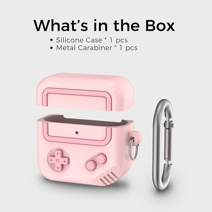 AirPods 4 Case, Silicone Game Design 2024 Case for Apple AirPods 4 Generation with Active Noise Cancellation, Cute Case Cover for AirPod 4 Gen for Women/Men (Pink)